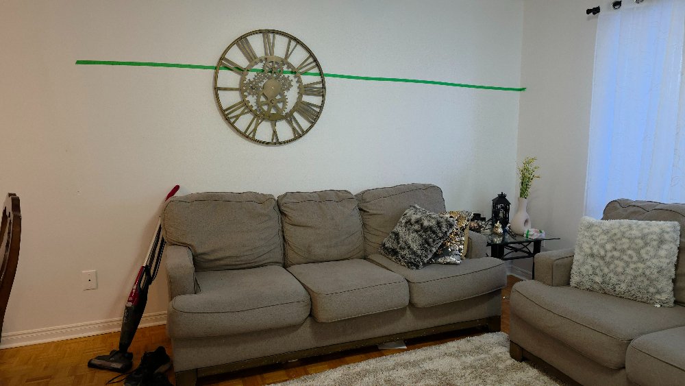 Living room wall in woodbridge before a media wall installation.